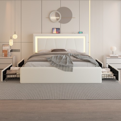 Queen full bed frame with - frame,