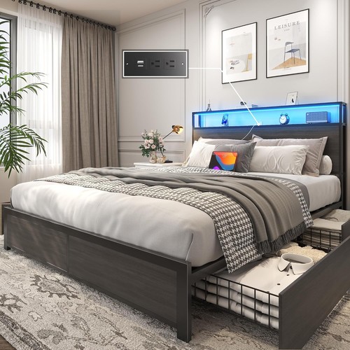 Metal platform bed frame - metal,