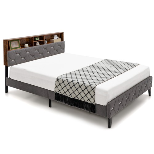 Upholstered platform bed - platform,